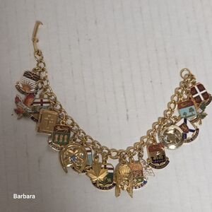 Vintage Gold-tone Provincial and Other Charm Bracelet
